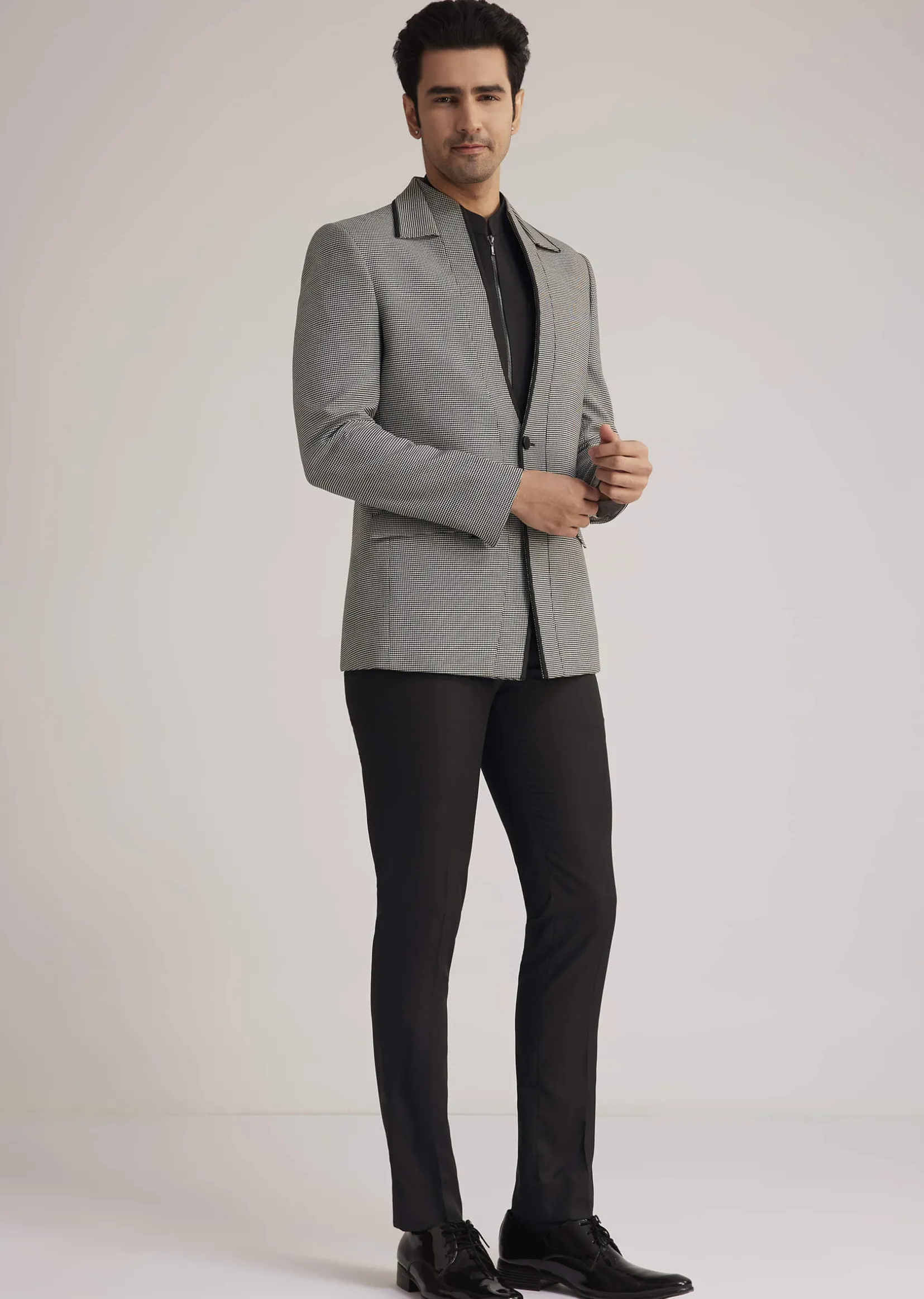 Grey Terry Rayon Suit Set