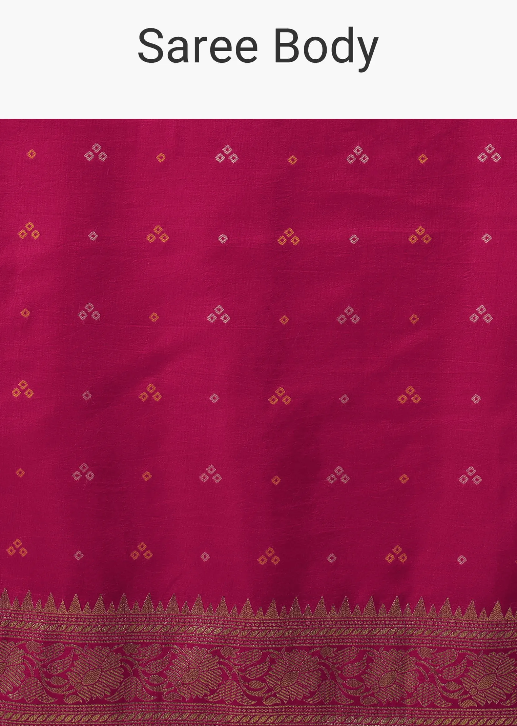 Hot Pink Dola Silk Banarasi Saree With Bandhani Waeve