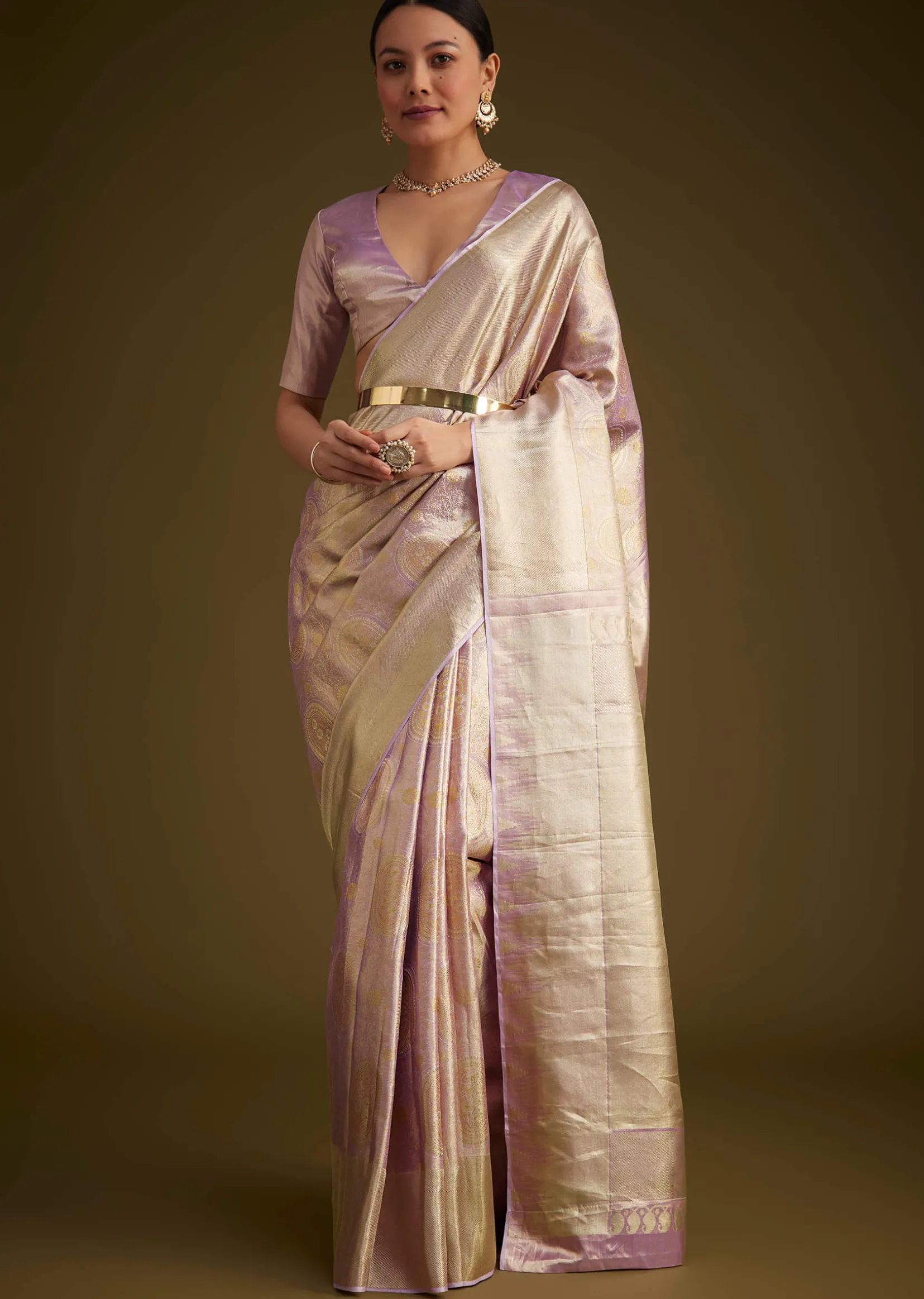 Lavender Kanjivaram Silk Saree