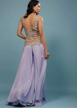 Lavender Purple Embroidered Jumpsuit