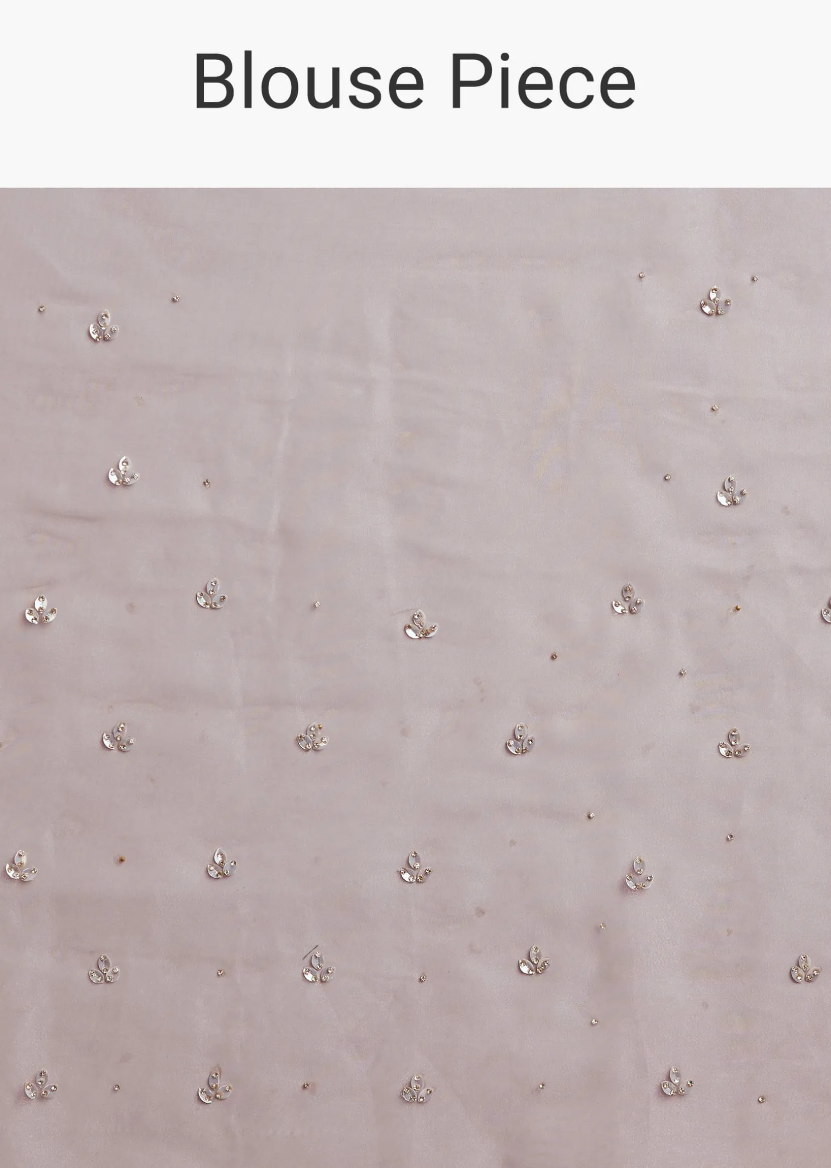 Lavender Shaded Glass Tissue Stone Embellished Saree With Cutdana And Beads