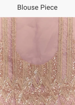 Lavender Shibori Organza Saree With Cutwork Scallop Embroidered Border