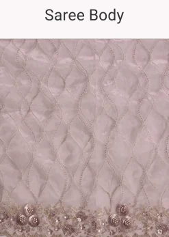 Lavender Tissue Saree With Floral Jaal