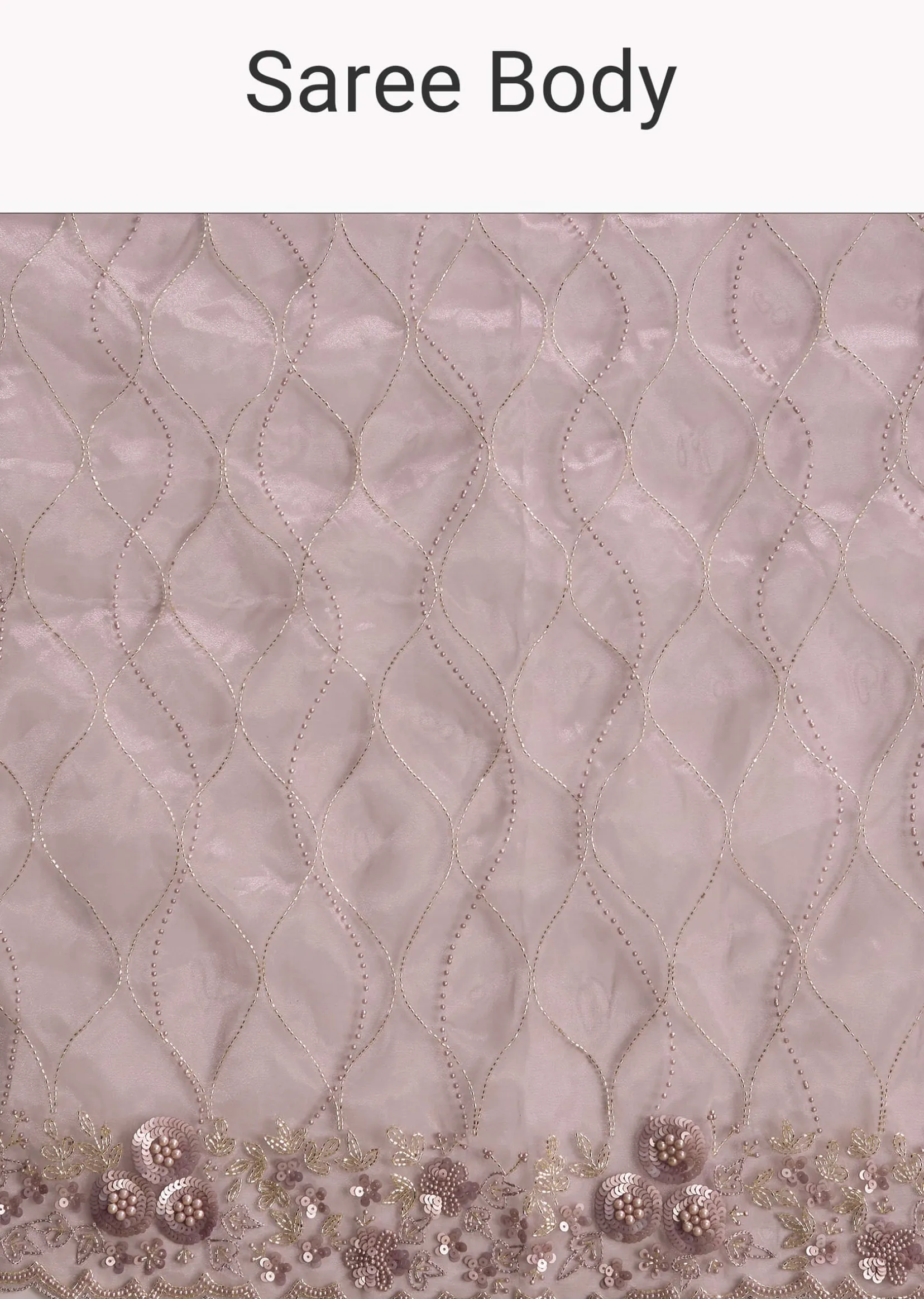 Lavender Tissue Saree With Floral Jaal