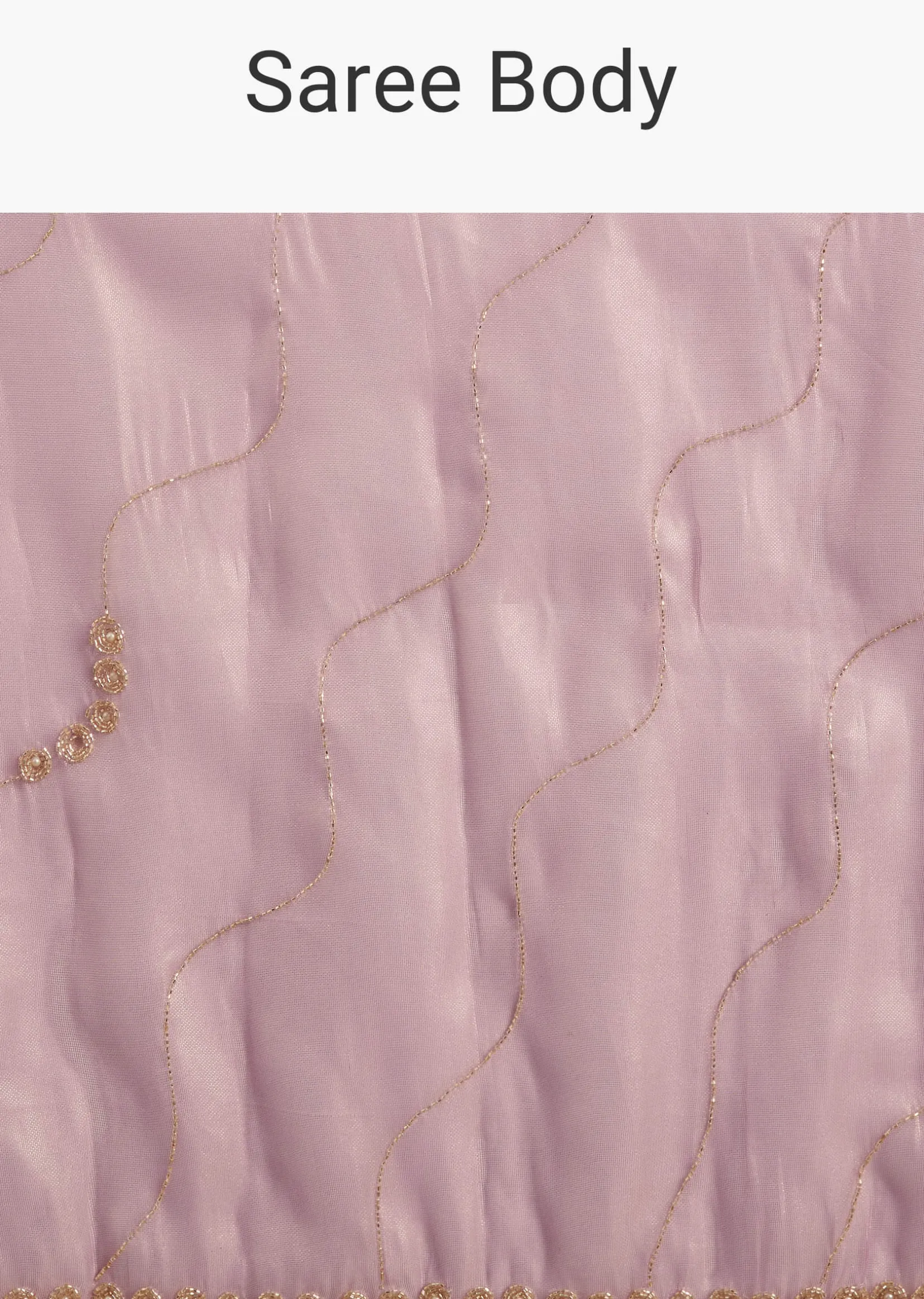 Lavender Tissue Saree With Moti And Cutdana Embroidery And Scallop Border