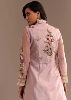 Lavender Zardosi Embroidered Jacket Lehenga Set