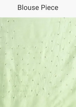 Light Green Chikankari Georgette Saree With Stone Embellishments