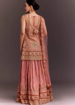 Light Pink Embroidered Palazzo Set