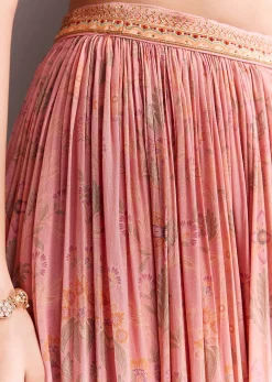 Light Pink Embroidered Palazzo Set
