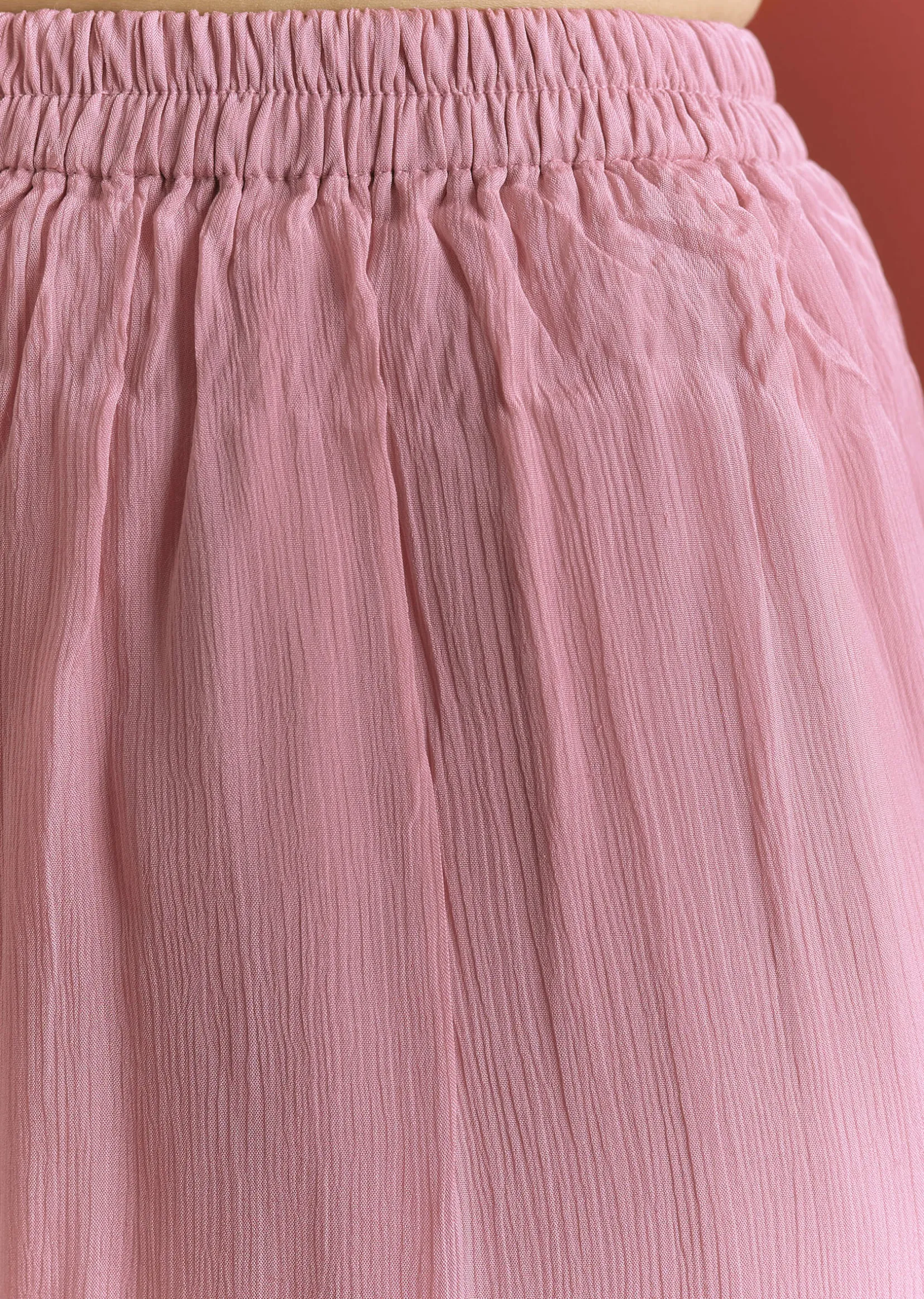 Light Pink Organza Kurta Sharara Suit With Embroidery