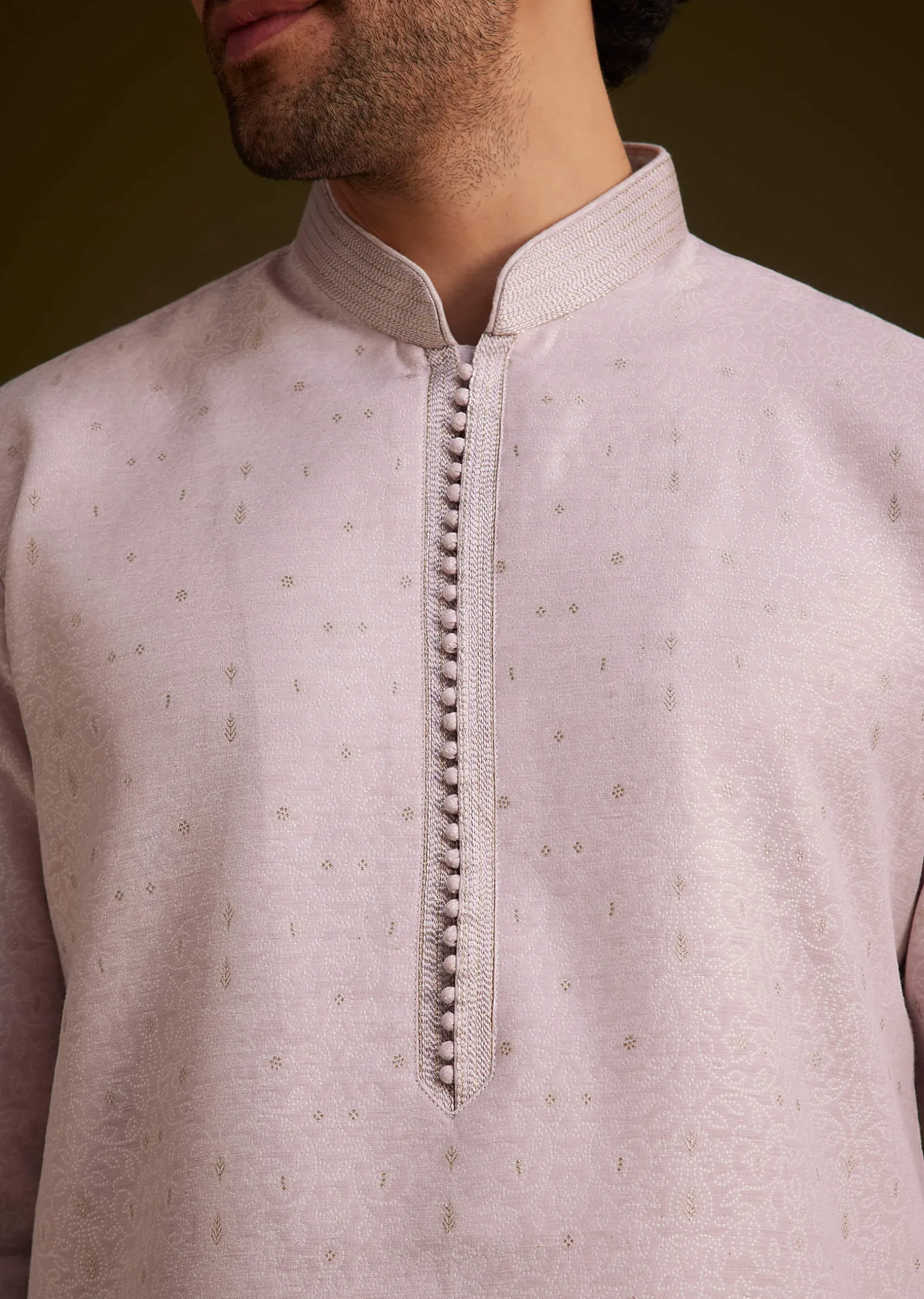 Lilac Embroidered Kurta Set
