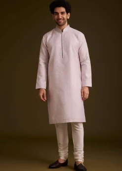 Lilac Embroidered Kurta Set