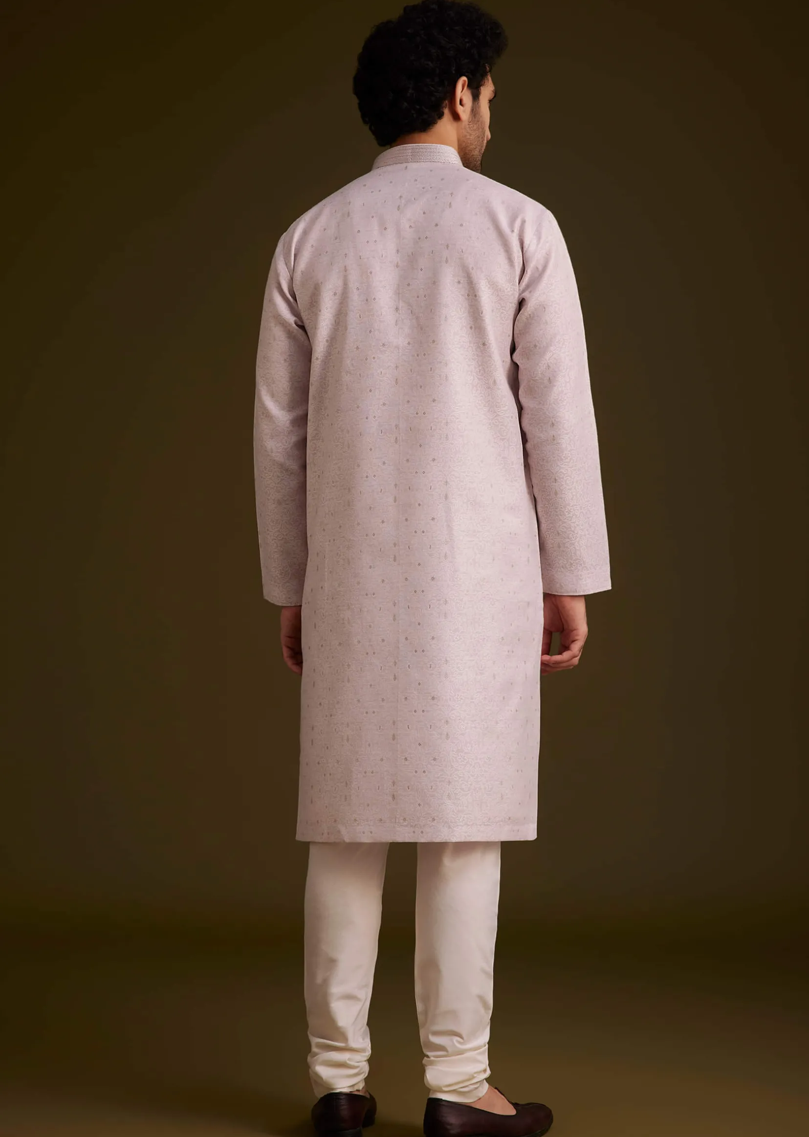 Lilac Embroidered Kurta Set