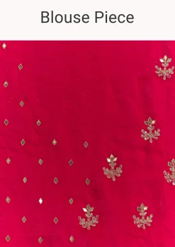 Magenta Gota Patti Embroidered Saree With Stones And Cutdana Work