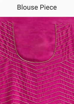 Magenta Organza Saree With Cut Dana And Sequin Embroidery