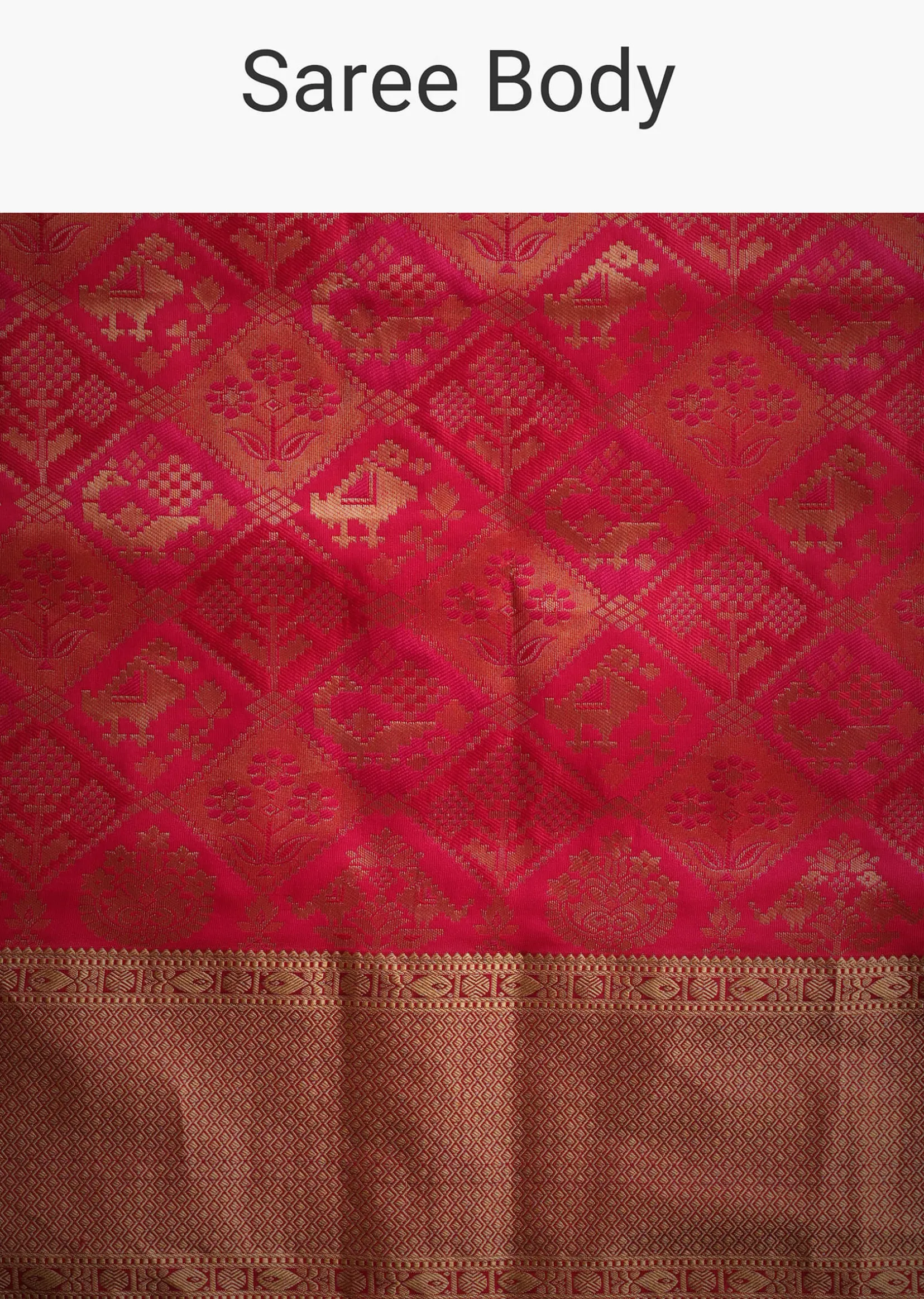 Magenta Pink Patola Silk Saree With Zari Woven Work