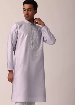 Majestic Festival Silk Kurta Set With Thread And Mirror Work