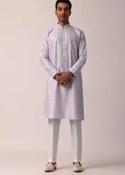 Majestic Festival Silk Kurta Set With Thread And Mirror Work