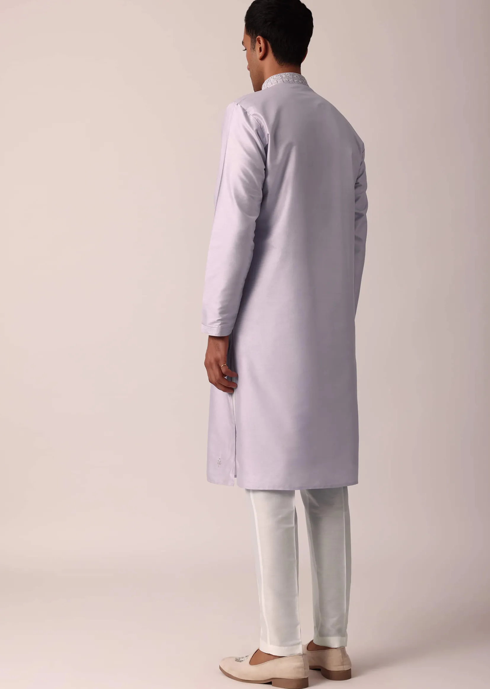 Majestic Festival Silk Kurta Set With Thread And Mirror Work