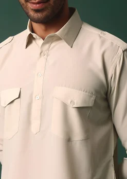 Majestic Ivory White Pathani Kurta Set