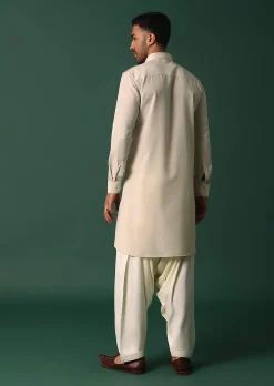 Majestic Ivory White Pathani Kurta Set