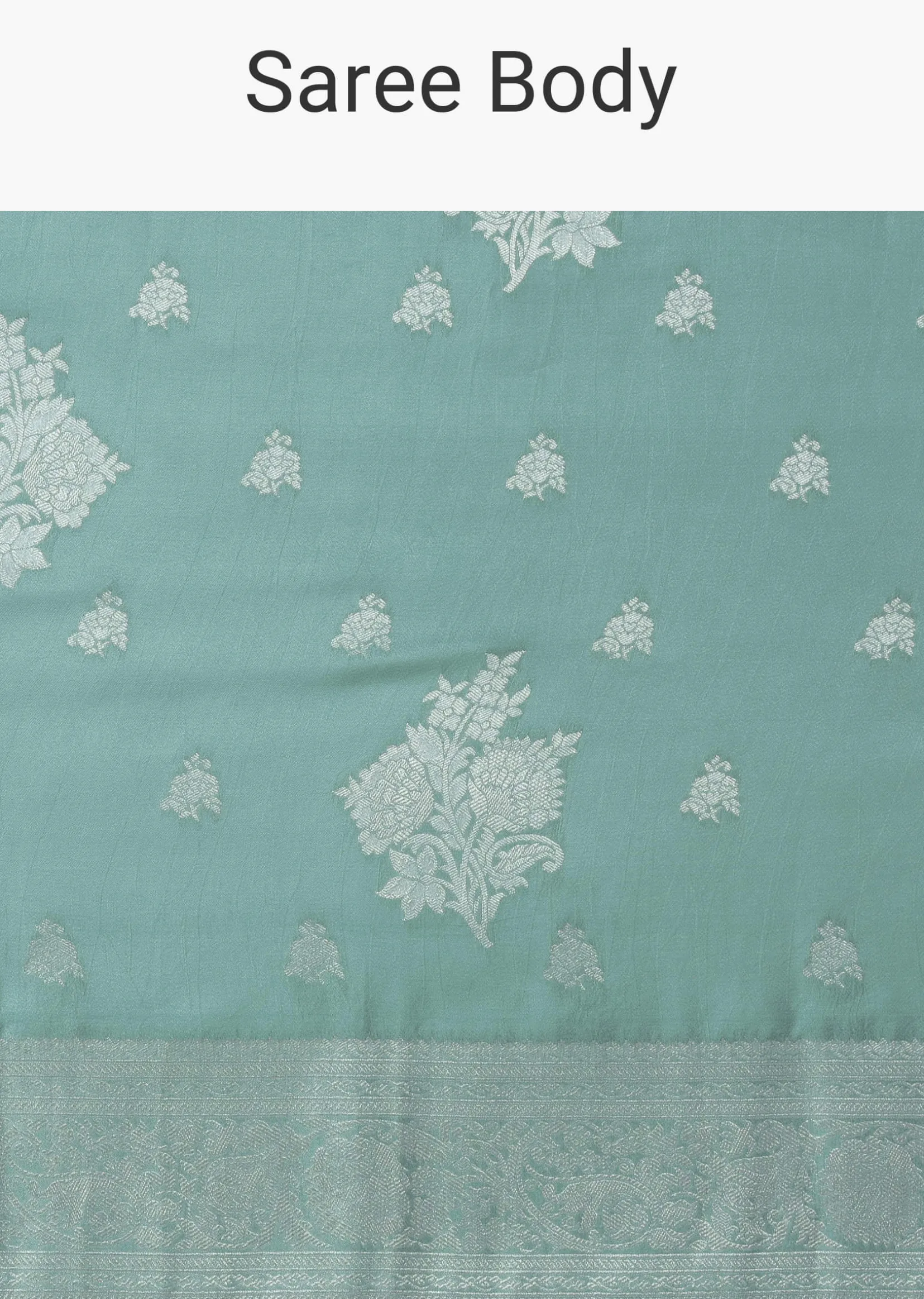 Marine Blue Woven Saree In Dola Silk And Silver Weave