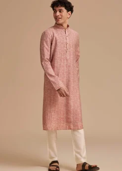 Maroon Muslin Abstract Printed Kurta Set