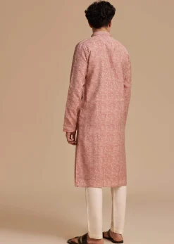 Maroon Muslin Abstract Printed Kurta Set