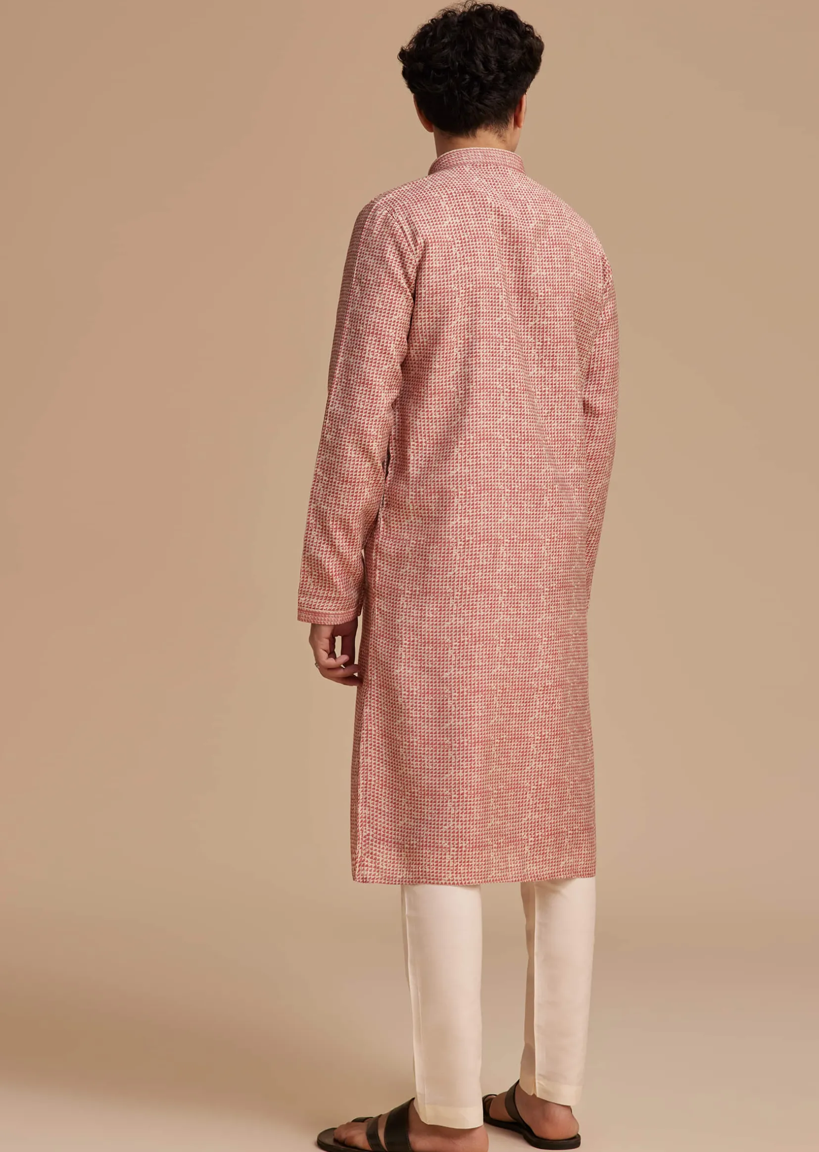 Maroon Muslin Abstract Printed Kurta Set