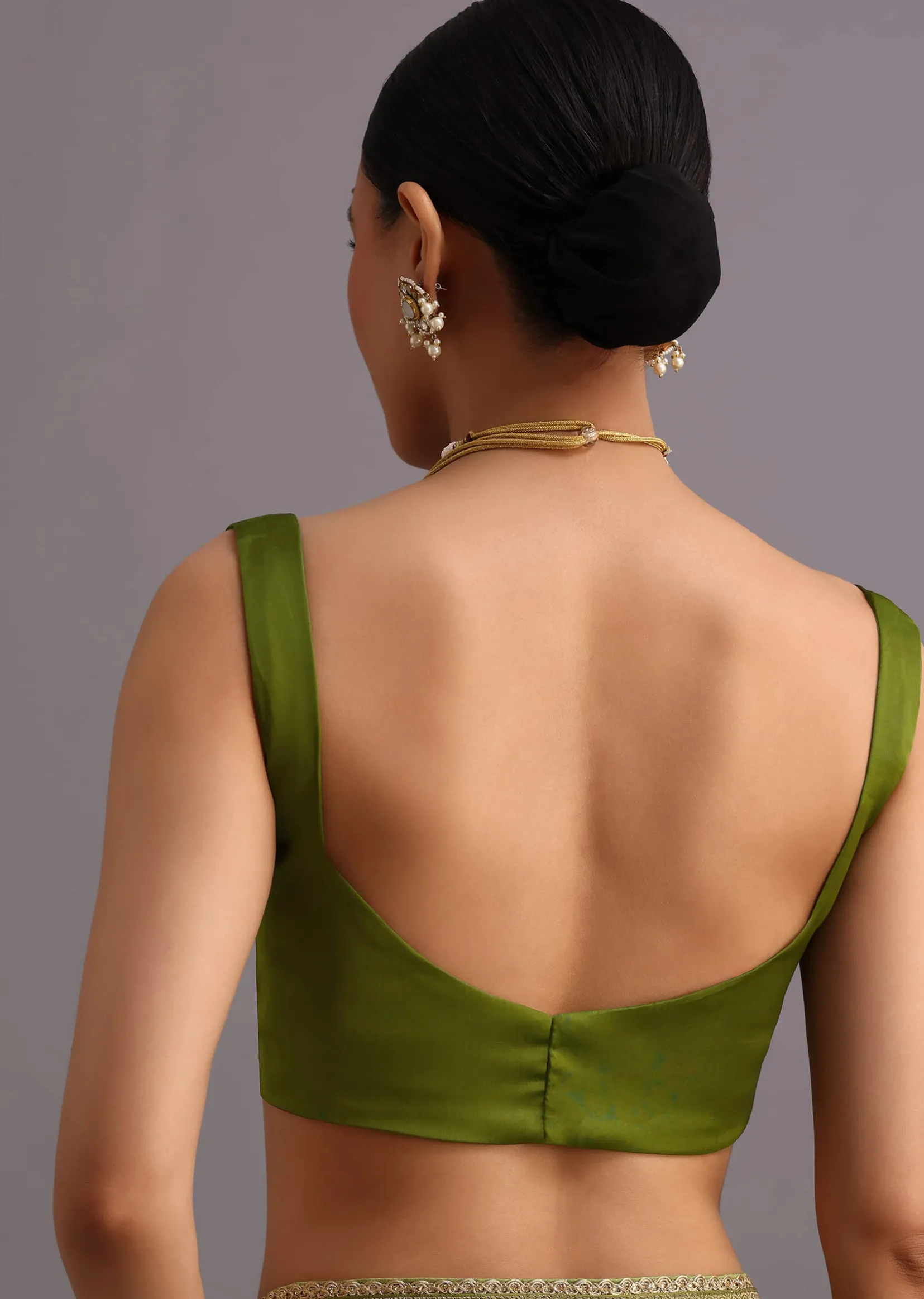 Mehendi Green Zari Woven Satin Silk Saree And Brocade Border