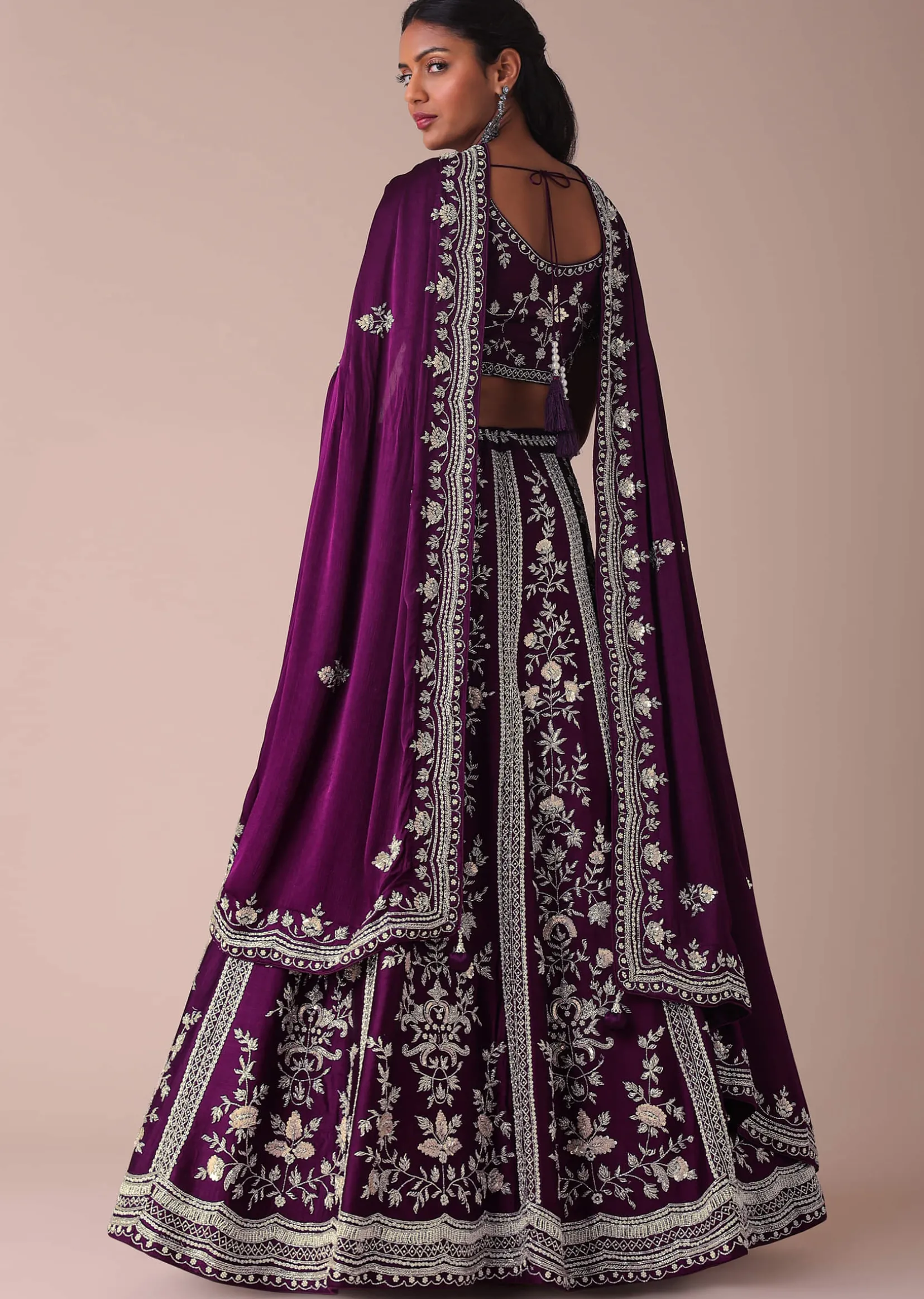 Mulberry Purple Lehenga With Handwork Embroidery