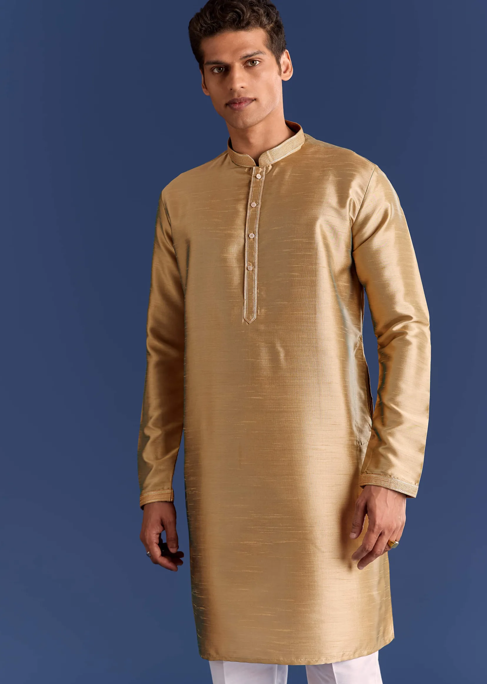 Multi Brocade Kurta Jacket Set With Symmetric Prints