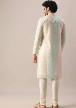 Multi Color Lucknowi Kurta Set With Sequin Work