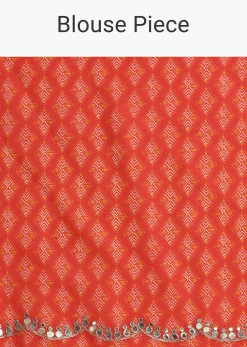 Multi Coloured Printed Muslin Saree With Unstitched Blouse