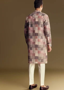 Multi Linen Kurta Set With Artistic Kantha Detailing