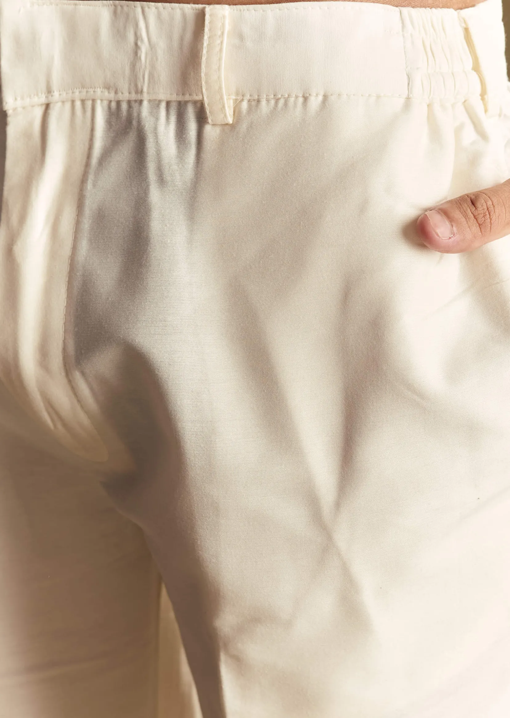 Multi Linen Kurta Set With Artistic Kantha Detailing