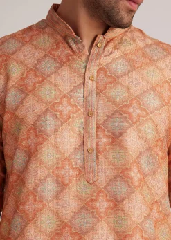 Multicolor Brocade Kurta Set