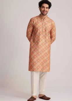 Multicolor Brocade Kurta Set