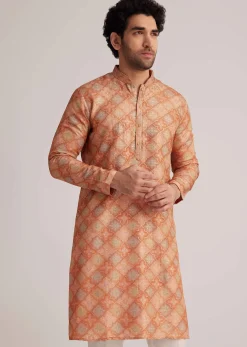 Multicolor Brocade Kurta Set