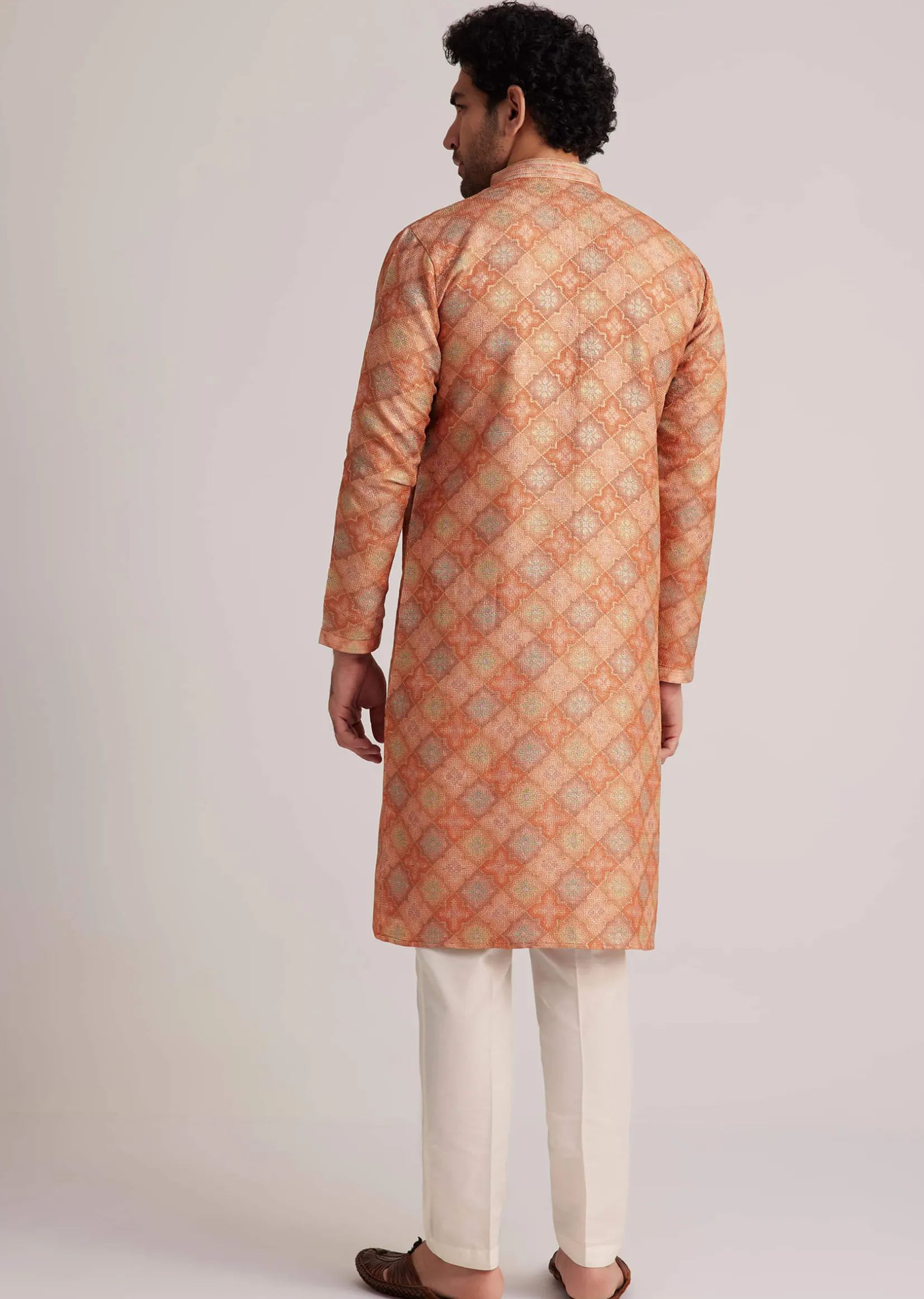Multicolor Brocade Kurta Set