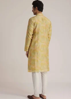 Multicolor Silk Kurta Set With Resham Thread Work