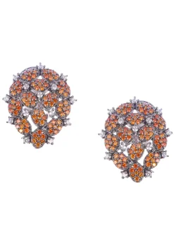 Multicolour Black Finish Coral Studs In Mix Metal