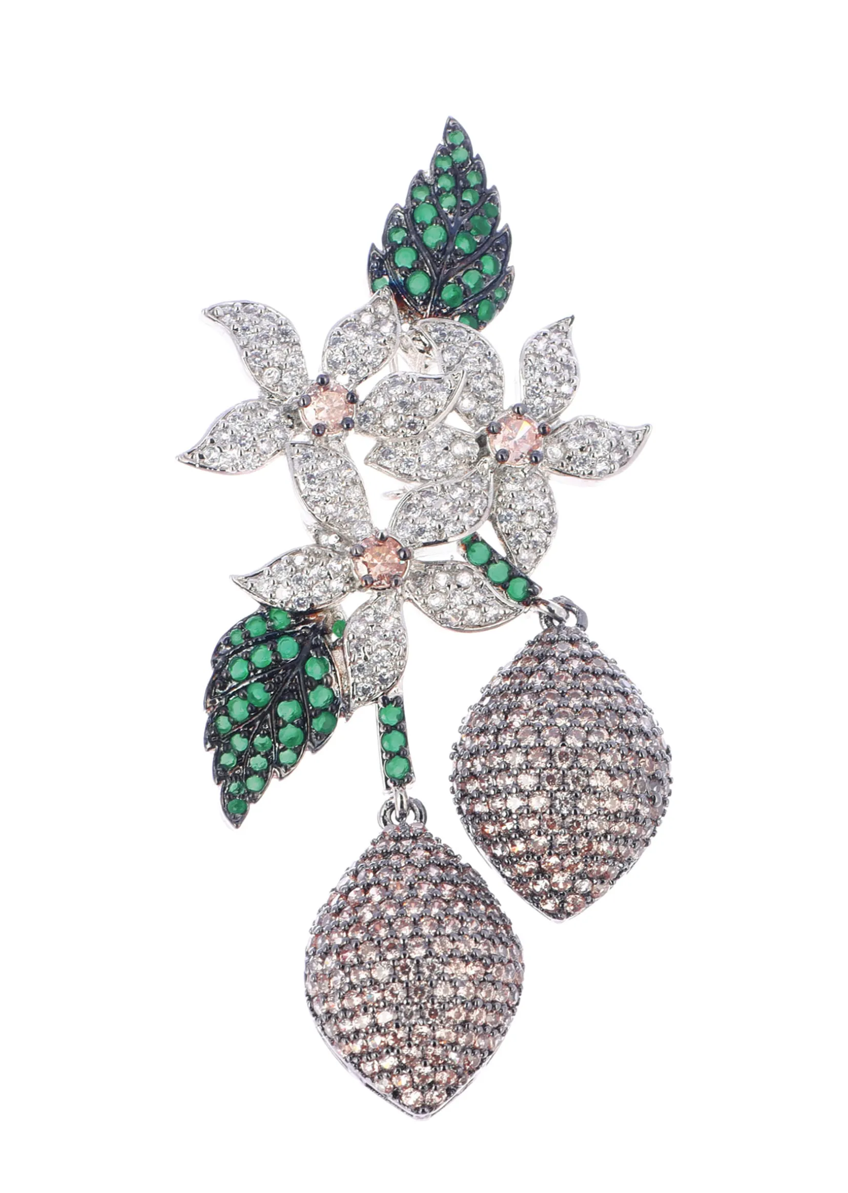 Multicolour Black Finish Diamond Dangler In Mix Metal