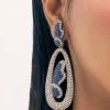 Multicolour Black Toned Diamond Dangler Earrings In Mix Metal