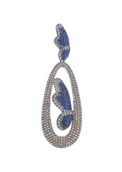 Multicolour Black Toned Diamond Dangler Earrings In Mix Metal