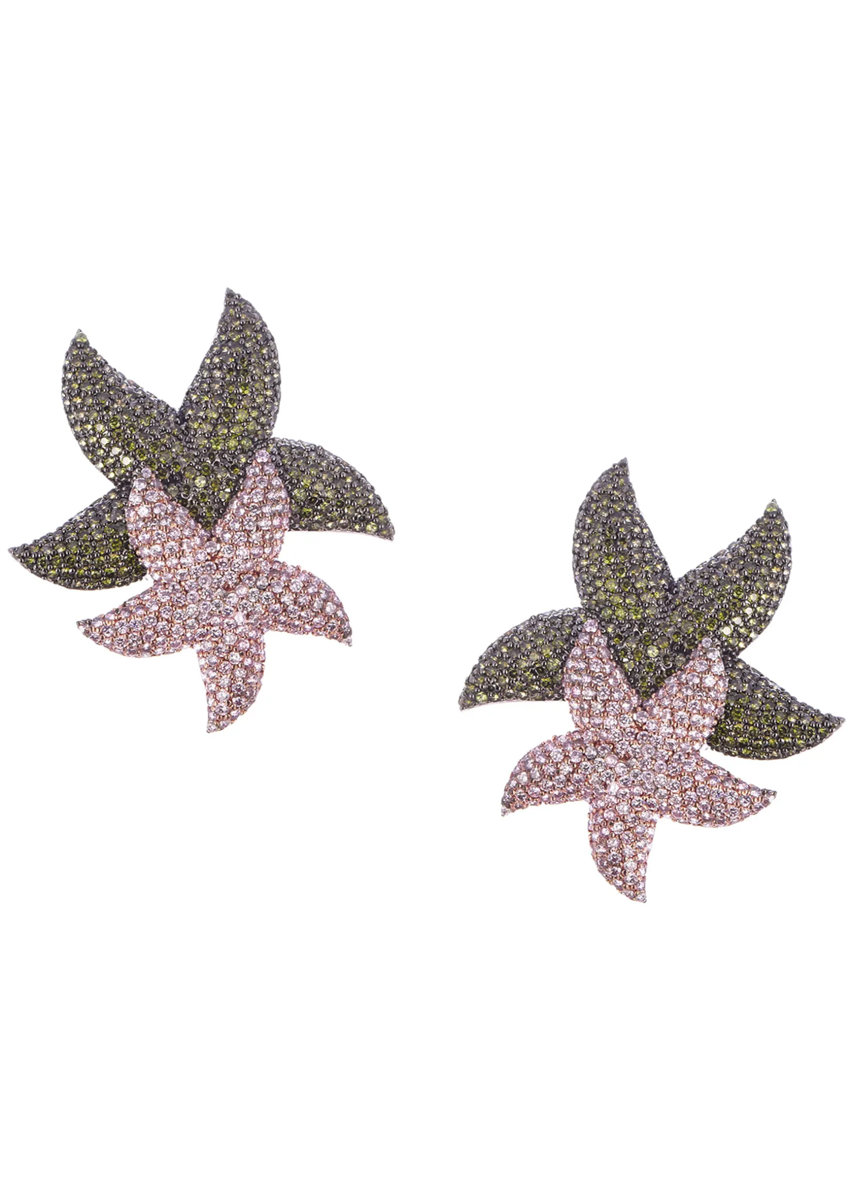 Multicolour Dazzling Diamond Danglers In Mix Metal