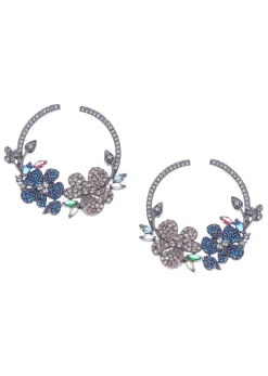 Multicolour Diamond Dangler Earrings In Mix Metal