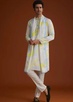 Multicolour Marble Printed Kurta Set