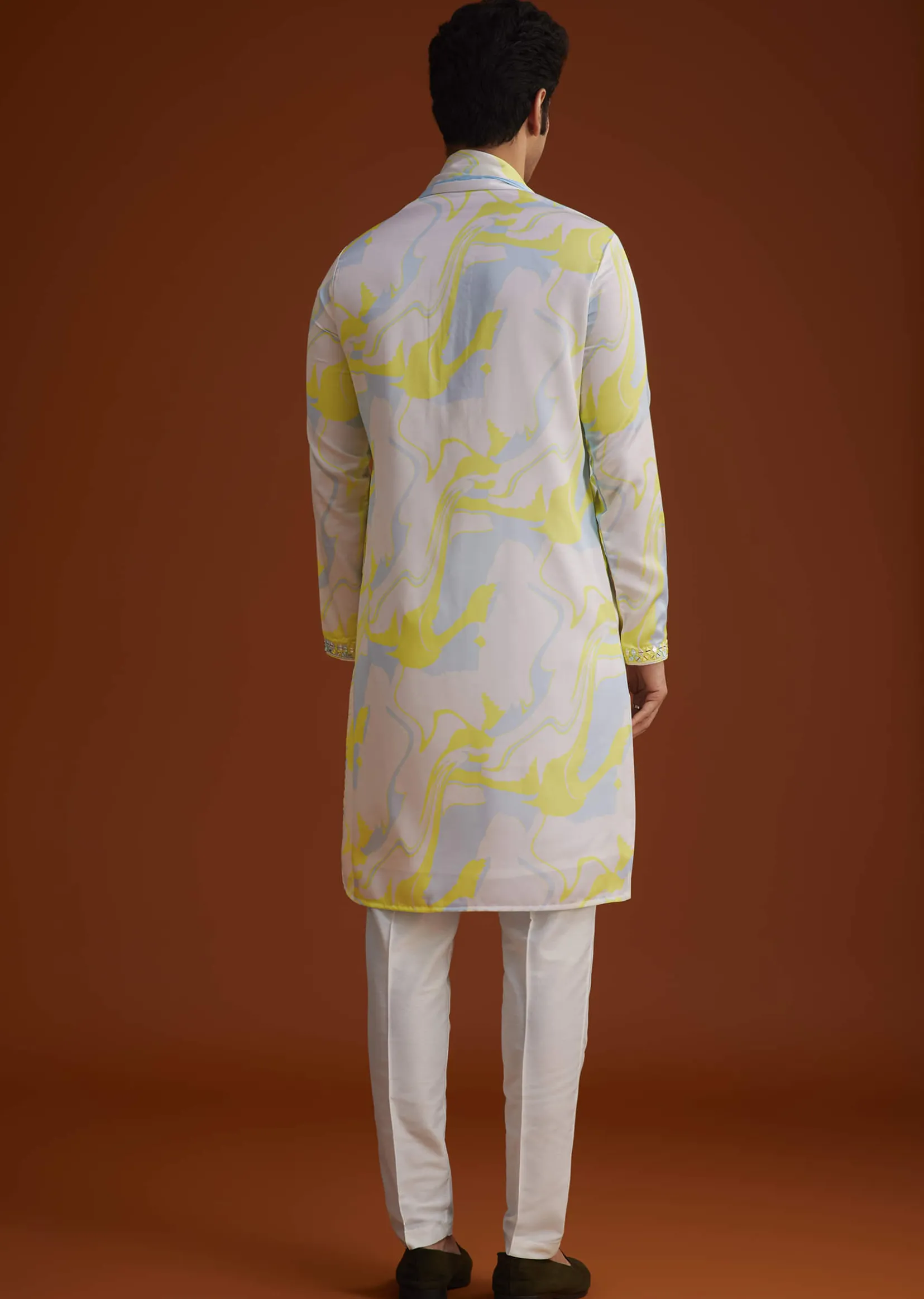 Multicolour Marble Printed Kurta Set