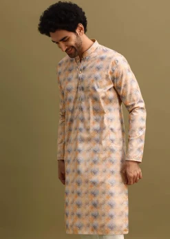 Multicolour Printed Cotton Kurta And Pant